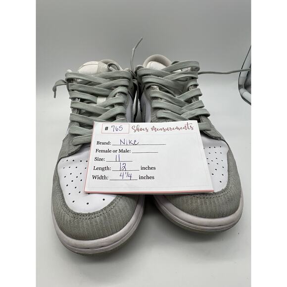 Nike Men Nike Dunk Low Light Pumice White Gray Low Top Shaft Corduroy Sneakers Size 11